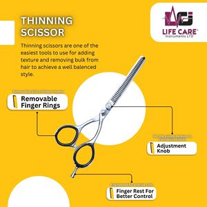 Ciseaux de texturage professionnels de haute qualité, modèle fin, pour un texturage lisse et précis, par Life Care Instr. - Product Image 5