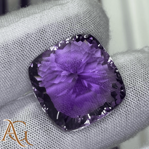 Natural Amethyst <b>Cushion</b> laser cut Carving intaglio <b>Purple</b> Carved Loose Gemstone Jewelry Making wholesale prices Crystal - Product Image 4