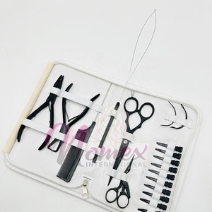 Kit de Herramientas Profesional para Extensiones de Cabello de Color Personalizado, Alicates Negros Mate de Acero Inoxidable de Grado Quirúrgico, Marca Privada, Uso Comercial - Product Image 6
