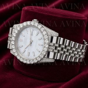 Reloj Mecánico Iced Moissanite de Lujo, Correa de Acero Inoxidable de 20 mm, Esfera de Cristal, Pantalla Analógica, Uso Diario, Edición Limitada - Product Image 2
