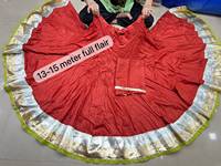 Tenue ethnique indienne pour femmes, Lehenga Choli en coton, chemisier à manches longues, Ghagra plissé, tenue de fête
