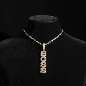 Pendentif Breloque Glace en Moissanite et Perle d'Eau Douce, Argent Sterling 925 Plaqué Or et Argent, Style Hip Hop, Bijoux Tendance - Product Image 4