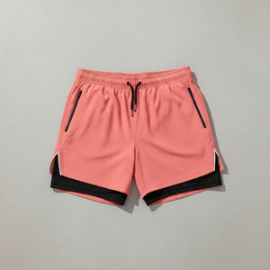 Men's Summer Sport <b>Shorts</b> 2 in 1 Inner <b>Compression</b> Layer Quick Dry Zip Pockets Custom Logo OEM Bulk Manufacturer - Product Image 4