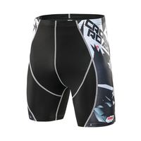 Shorts de compression noirs pour hommes, taille mi-haute, séchage rapide, en Spandex et Polyester, tricotés, taille élastique, couleur unie