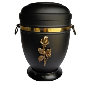 Urna Funeraria de Metal Negro Mate para Cenizas de Adultos con Tapa de Cruz Dorada Pulida, Recipiente para Cenizas Funerarias Cristianas, Venta al Por Mayor - Product Image 4