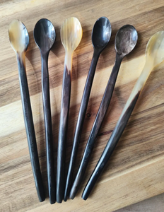 Elegante Juego de Cucharas de Cuerno de Búfalo de Alta Calidad con Utensilios de Cocina Hechos a Mano con Ágata para Fiestas - Product Image 2
