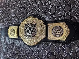 Cinturón de Campeonato Mundial de Peso Pesado de la WWE, Chapado en Oro, Hebilla de Aleación de Zinc, 8 mm de Ancho, Apto para Adultos, Coleccionable, para Exhibición - Product Image 4