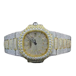 Montre à diamant Moissanite numérique de luxe à quartz, mode classique, lunette unisexe en acier inoxydable - Product Image 2