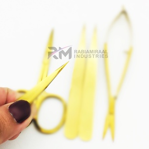 Juego de pinzas para cejas RMI Full Gold Plasma Color Matt y tijeras de precisión y tijeras para cutículas. - Product Image 6