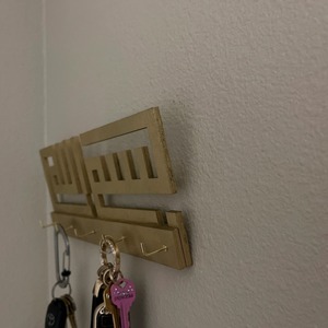 Elegant Bismillah Silver Metal <b>Wall</b> <b>Key</b> <b>Hook</b> Rack For Home Decor <b>Keys</b> And Multi Purpose Utility Storage Handcrafted From India - Product Image 3