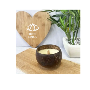 EXPÉDITION LE JOUR MÊME Bougie en Coque de Noix de Coco Sûre et Écologique 2026 Cire de Soja Végétale Pure Idéale pour l'Aromathérapie à Domicile et la Méditation Yoga Direct - Product Image 1