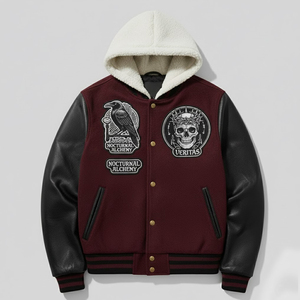 Chenille Embroidered Men Varsity Winter Jacket New Arrival Leather Sleeves Baseball Letterman Varsity Jacket For <b>Boys</b> - Product Image 1