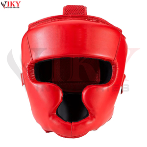 Équipement de protection pour arts martiaux de couleur rouge vif avec logo personnalisé, prix de gros, équipement de protection robuste pour adultes, protège-tête de boxe pour sparring - Product Image 1