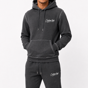 Premium Heavyweight Hoodie <b>Jogger</b> <b>Set</b> Oversized Fleece Tracksuit Custom Pullover Sweatshirt <b>Matching</b> Sweatpants Streetwear - Product Image 2