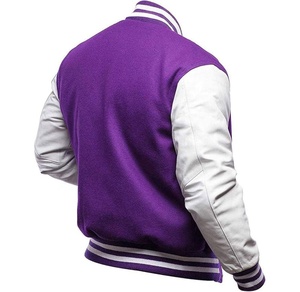 <b>Mens</b> Fashion <b>Varsity</b> <b>Jacket</b> Casual Slim Fit <b>Bomber</b> Baseball Letterman Wool <b>Jacket</b> - Product Image 5