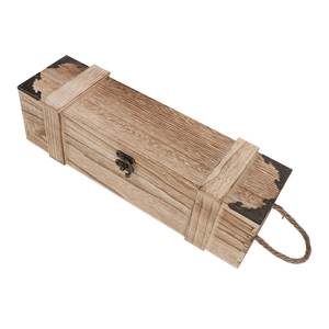 Boîte à vin en bois naturel avec couvercle à charnières pour le rangement des bouteilles de vin, l'emballage et les cadeaux pour occasions spéciales - Product Image 4