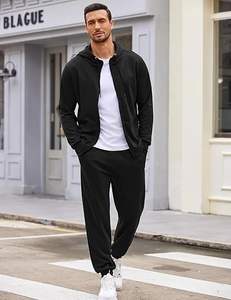 Ensemble survêtement homme doublé polaire, 2 pièces, avec capuche zippée, personnalisé, veste oversize et pantalon cargo - Product Image 5