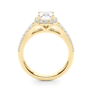 Anillo Halo con Diamante Cultivado en Laboratorio con Corte Esmeralda Certificado por IGI, con Detalles Redondos, Oro de 10K, 14K, 18K, Plata 925, 935, Joyería Fina - Product Image 4