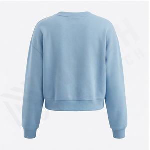 Sudaderas holgadas de gran tamaño con estampado de logotipo personalizado para mujer, jersey de alta calidad, cuello redondo, sudaderas esenciales, sudadera de algodón para mujer - Product Image 3