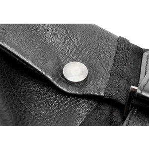 <b>Men's</b> Gothic Longsleeve Shirt Slim Fit T-Shirt with Faux Leather Stand-up Collar and D-Ring Shoulder Straps - Product Image 6