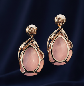 5 Inch Pink Chalcedony Fancy Drop Earrings 925 Sterling Silver with 18K Gold Plating Cute Earring <b>Fashion</b> <b>Jewellery</b> Gift for Her - Product Image 5