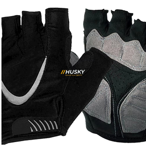 HUSKY SPORTSWEAR Customized Unisex Half Finger Weight Lifting Cycling Shockproof Breathable Microfiber Padded Fingerless Gloves - Product Image 1