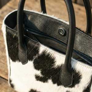 Sac fourre-tout en cuir véritable fait main de haute qualité avec broderie, couleur unie, fermeture éclair, grand sac à main LHTB-0053 - Product Image 6