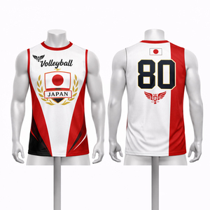 เสื้อวอลเลย์บอลสไตล์โปแลนด์แบบกำหนดเองสำหรับผู้ชาย แขนกุด พิมพ์ลายแบบ Sublimation ชุดทีม ระบายอากาศได้ดี แห้งเร็ว เสื้อกีฬา - Product Image 3