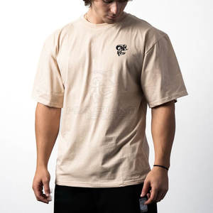 Premium Quality Soft Cotton Stretch Fabric Oversized <b>Pump</b> <b>Cover</b> Tees Men Fitness <b>Gym</b> Casual Loose Style - Product Image 3
