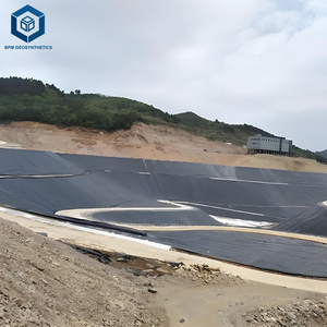 Geomembrana negra 1mm Hdpe Pond Liner Película de Geomembrana para lagunas de aguas residuales - Product Image 2