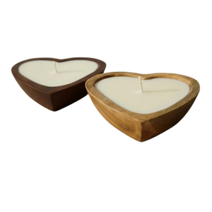 Bol à bougie en bois rustique en forme de cœur, support de bougie pour la Saint-Valentin, vente en gros, support de bougie en bois d'acacia - Product Image 2