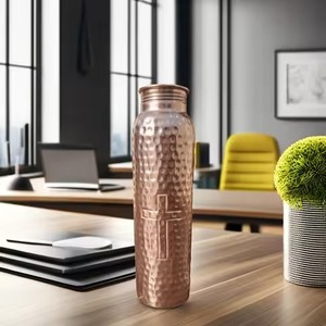 Hand-Hammered Copper Water <b>Bottle</b> - Ayurvedic 100% Pure Copper for Detox & Immunity (900ml, Leak-Proof) - Product Image 6