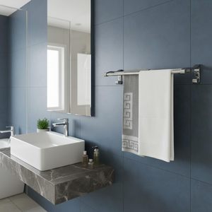 Porte-serviettes anti-rouille pour salle de bain et cuisine, support mural pour serviettes, porte-serviettes de salle de bain durable, couleur chrome à prix réduit - Product Image 1