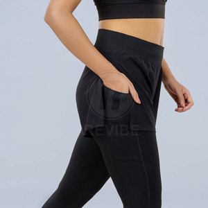 Leggings de Yoga 2 en 1 de Poliéster y Algodón Tejido, Ligeros, de Cintura Media, Casuales para Adultos, Calidad Premium 2026 - Product Image 3