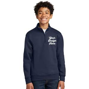 Sudadera Unisex Juvenil Personalizada PC78YQ con Bordado Personalizado, Cierre de Cremallera de un Cuarto, para Uso en Exteriores, con Logotipo y Texto Personalizado - Product Image 2