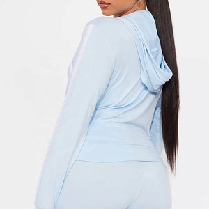 Conjunto de Ropa Personalizada para Mujer, Dos Piezas, Sudadera Corta con Cremallera y Pantalones Acampanados, Traje Deportivo Personalizado con Logotipo, Chándal Elegante para Mujer - Product Image 6