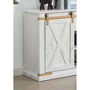 Consolle Rustica Bianca Anticata con Dettagli Dorati, 1 Pezzo, con Cassetto Contenitore, Tavolino da Divano per Arredamento Soggiorno - Product Image 3