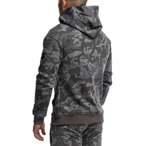Sudadera con Capucha de Camuflaje para Hombre, Manga Larga, Corte Regular, Informal, para Otoño, con Bolsillos Laterales, Cierre con Cordón, Logotipo - Product Image 2