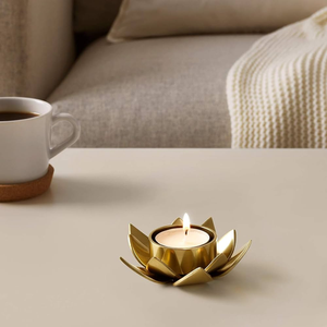 Attractive Iron Tea Light Floral Candle Holder Handmade Durable Home <b>Decor</b> Accent Living Room Office Table Display - Product Image 4