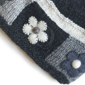 Bonnet en tricot jacquard avec lettres et strass pour homme et femme, en laine crochetée, chaud et confortable pour l'hiver et le ski - Product Image 6