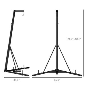Adjustable Height Foldable Punch Bag <b>Stand</b> Heavy Gym Training <b>Stand</b> with <b>Weighted</b> Base Free Standing Home Gym Equipment - Product Image 2