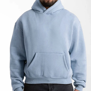 เสื้อฮู้ดผู้ชายสีเหลืองอ่อน ทรงปกติ สวมใส่สบายๆ สำหรับฤดูใบไม้ร่วง มีกระเป๋า ดีไซน์ผ้าถัก 100% คอตตอน เฟรนช์เทอร์รี่ - Product Image 4