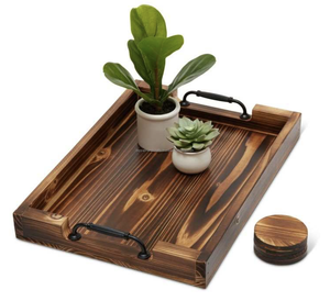 Plateau de service en bois de couleur personnalisée en vente chaude pour les mariages, les fêtes et les restaurants - Taille personnalisée acceptée - Product Image 4