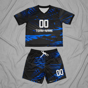 Uniformes de Fútbol de Manga Corta, 100% Poliéster, Transpirables, Estampados, Tallas Grandes, Servicio OEM, Precio al por Mayor, Ropa de Equipo para Verano - Product Image 1