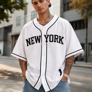 เสื้อยืดเบสบอลแขนสั้นทรงแร็กแลนผู้ชาย OEM ผ้าฝ้าย 100% สไตล์สตรีทแวร์ ฮิปฮอป ทรงโอเวอร์ไซส์ เสื้อกีฬา - Product Image 3