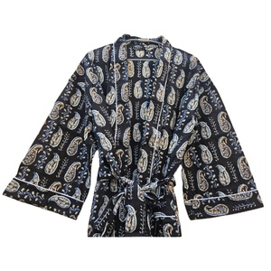 Bata acolchada de algodón 100% para mujer, Kimono estampado a mano de longitud larga, vestido informal suave de verano para verano y primavera, kimono suave - Product Image 4