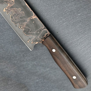 Couteau de cuisine artisanal en cuivre Damas, outil de préparation alimentaire pour chef, équipement professionnel pour restaurant et cuisine domestique - Product Image 3