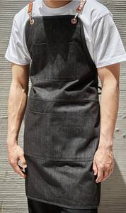 Tablier d'atelier en toile légère de qualité supérieure, robuste, pour barbier, barista, uniforme avec poches - Product Image 2