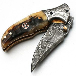 Premium Pattern Damascus Steel Folding Knife Handmade Pocket <b>Tool</b> Outdoor <b>Camping</b> Hiking Fishing Travel Everyday Carry - Product Image 6