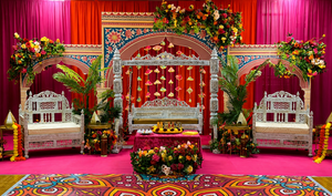 Vibrant Garba Night <b>Decor</b> Maharaja Golden Swing Premium <b>Elephant</b> Carved Wedding Stage Jhula Traditional Indian Wedding Swings - Product Image 4